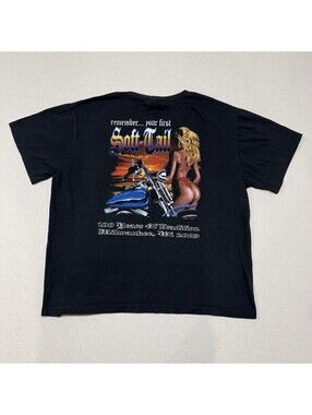 2003 "Remember Your First Soft Tail" Milwaukee WI Motorcycle Shirt Size L Men’s